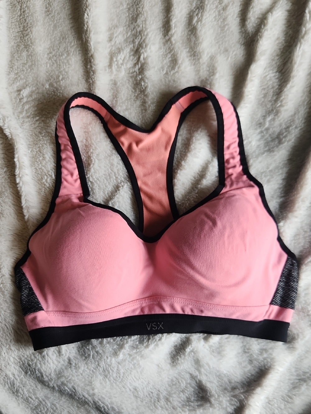 VSX Pink and Black Racerback Sports Bra